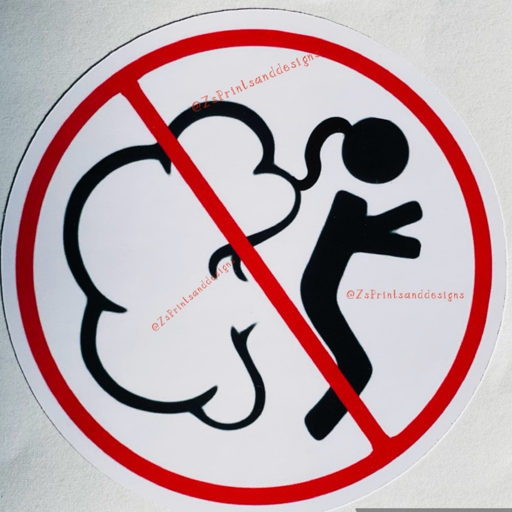 No Farting Zone 3 inch Sticker